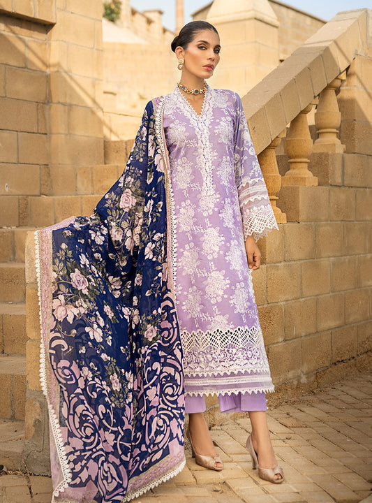 Zainab Chottani Chikankari Lawn Dress PURPLE