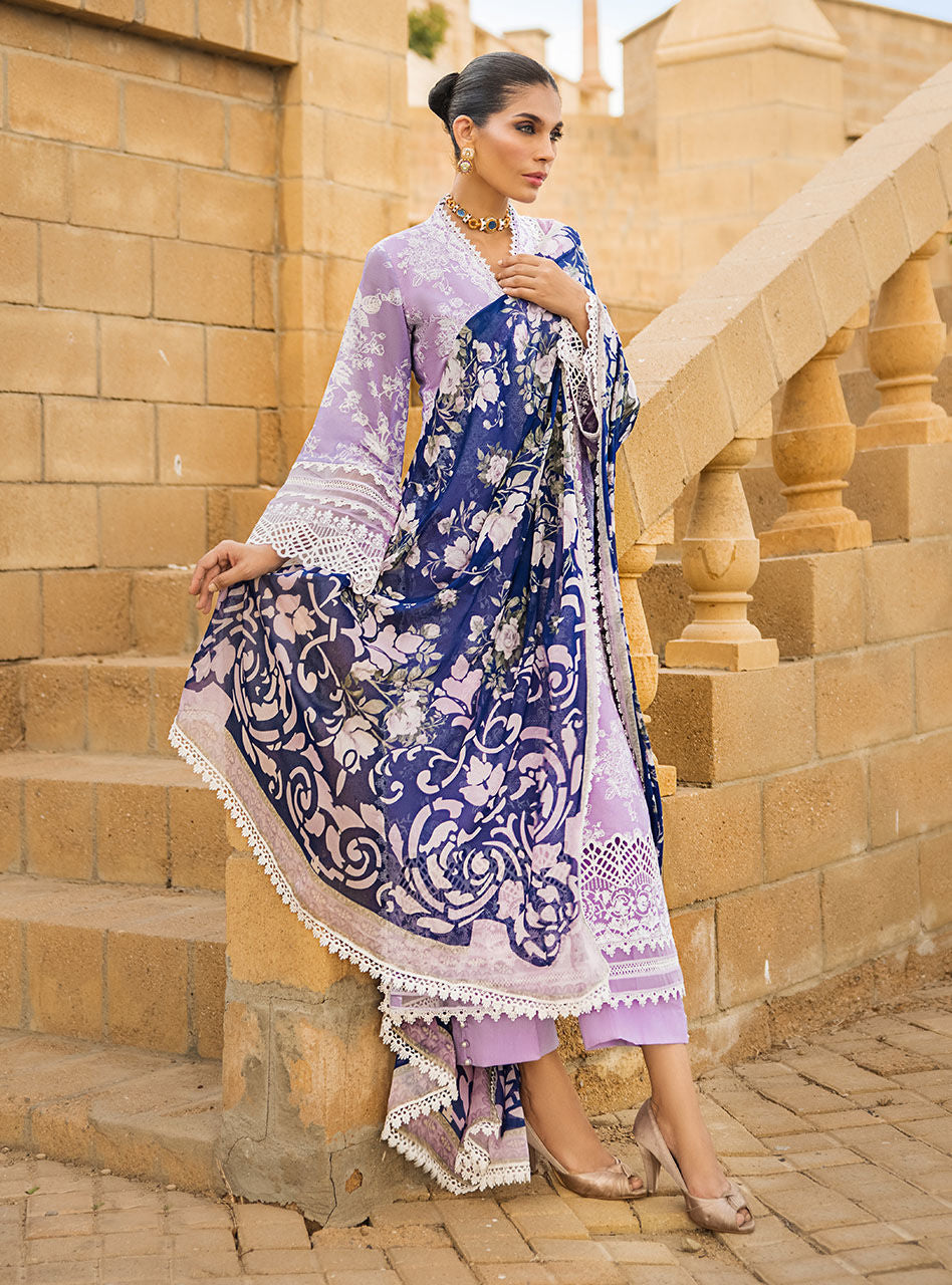 Zainab Chottani Chikankari Lawn Embroidery Dress Purple SC 1241
