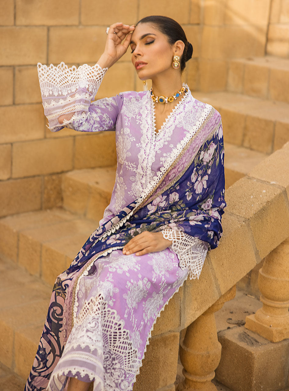 Zainab Chottani Chikankari Lawn Embroidery Dress Purple SC 1241