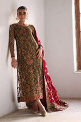 MINA HASAN ORGANZA DRESS FORMAL COLLECTION GREEN