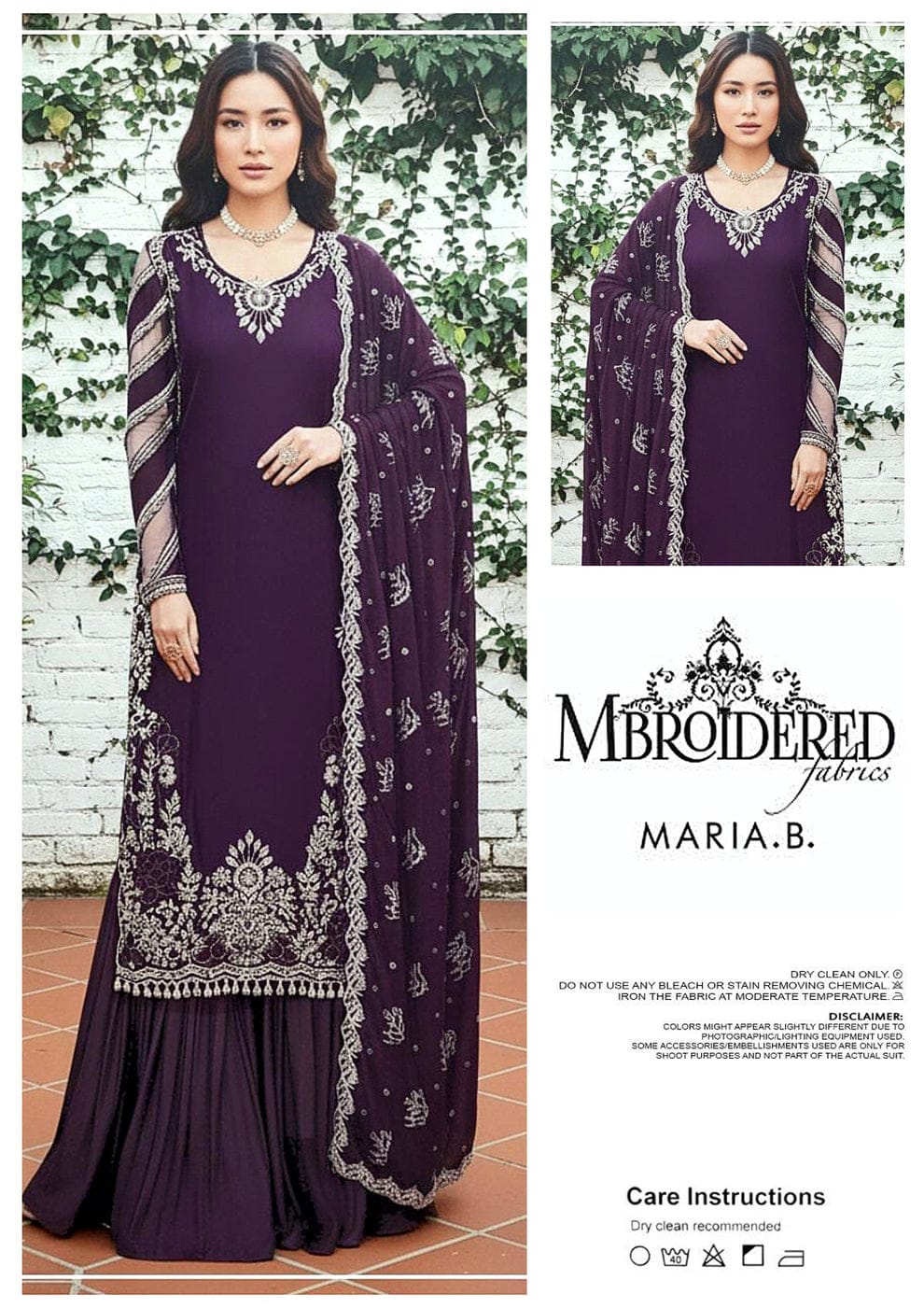 Maria B Purple Laser Cut Lawn Embroidered 3piece Unstitched