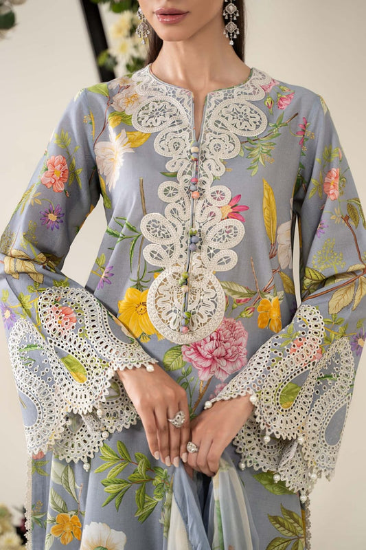 Maria B 2604 A Gray New Arrival Lawn Emb 3pc Unstitched