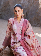 ZAINAB CHOTTANI PINK DIGITAL LAWN EMB NEW 3PC DRESS