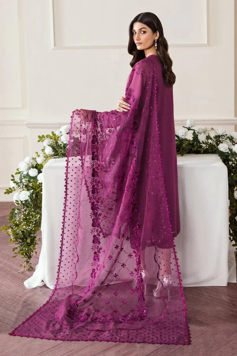 Baroque Magenta Chiffon Formal & Party Wear Collection 4pc SC 1048