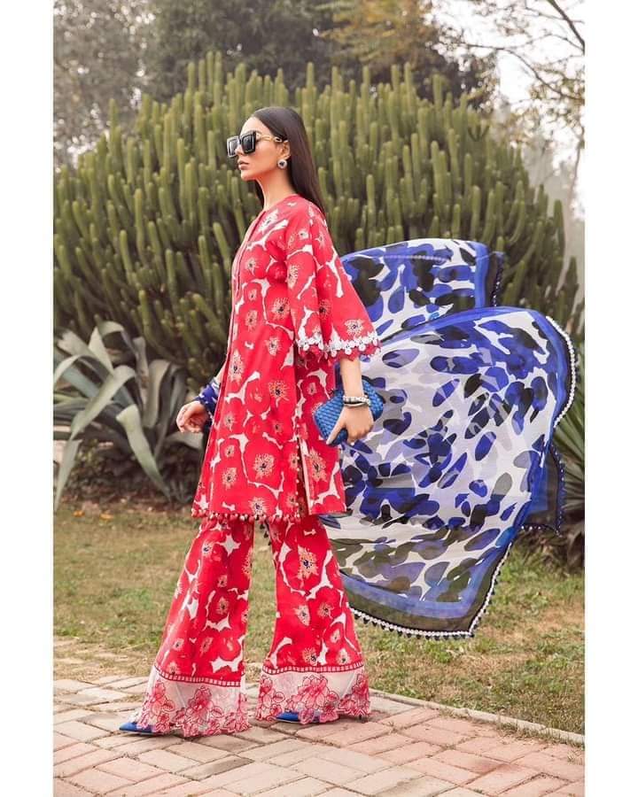 Maria B M.print Pink New Arrival Embroidery 3pc  SC 1166