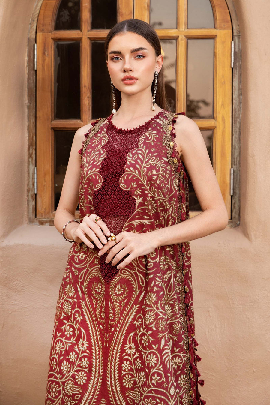 M.B Maroon Printed Lawn Embroidery New Arrival 3pc Unstitched SC-1258