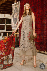 Maria B Chikankari Embroidery Lawn brown