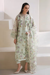 Baroque Green 02 flower Pure Lawn Embroidery Dress New Arrival sc 1042