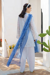 Baroque Gray Blue Embroidery Pure Lawn Chikankari Collection