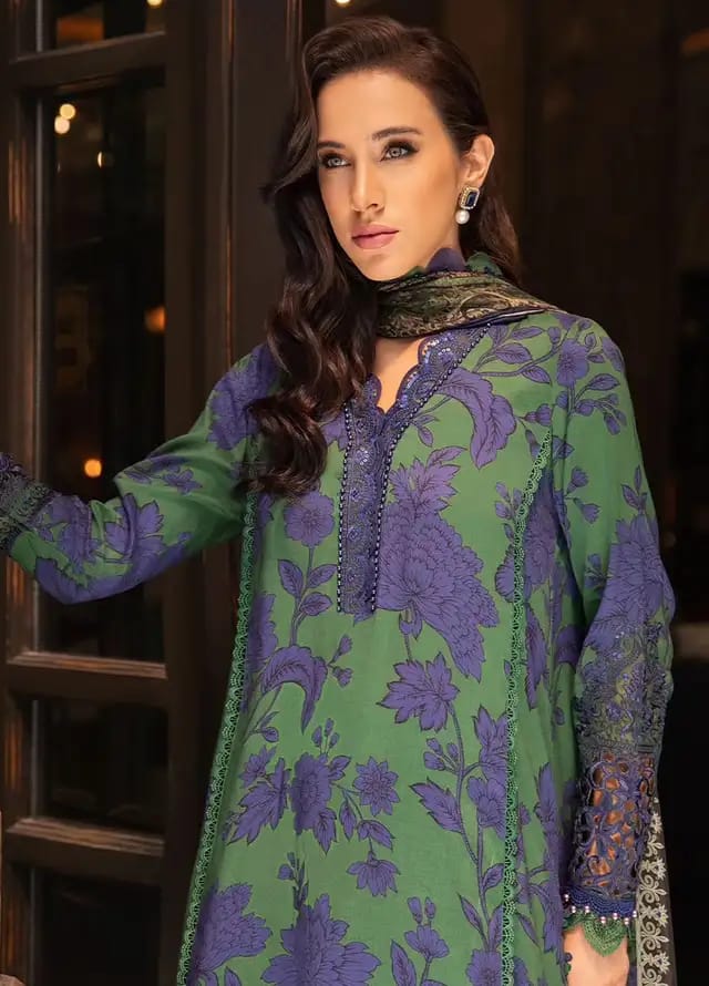 Maria B Green & Blue New Arrival Lawn Embroidery Collection SC 1155