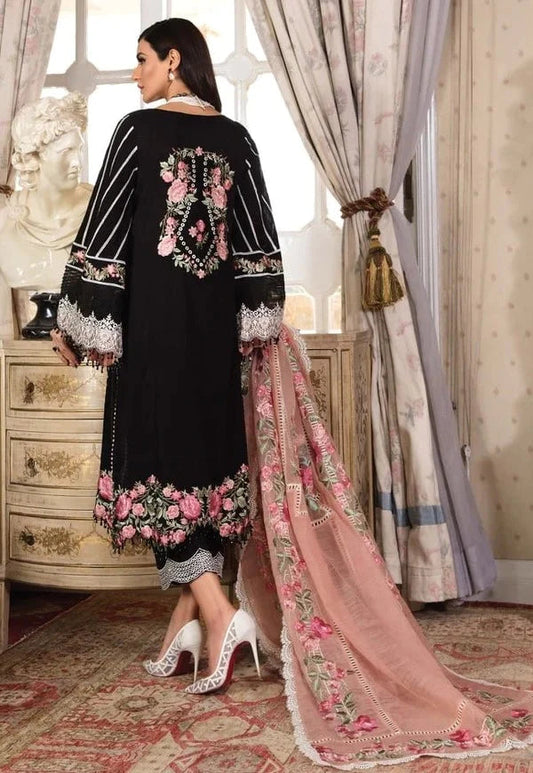 CRIMSON BLACK CHIKANKARI LAWN DRESS