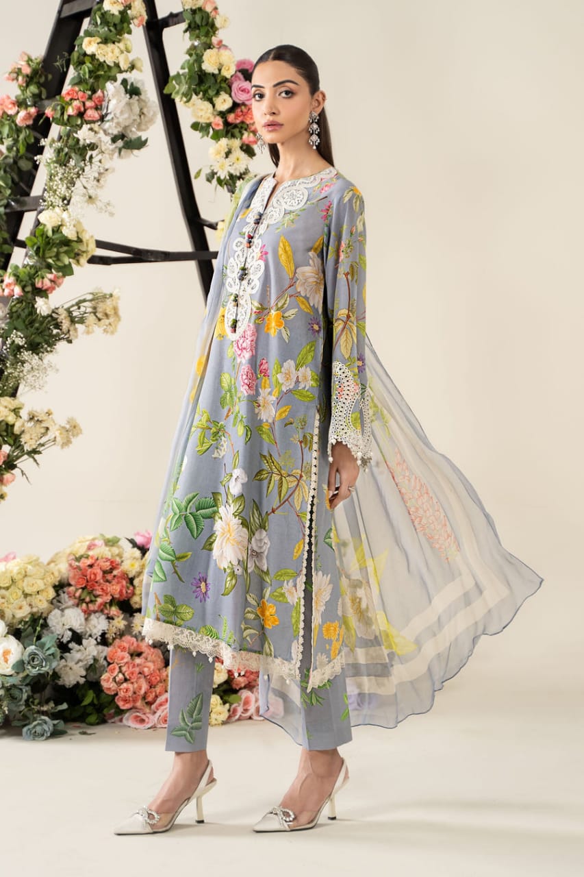 Maria B 2604 A Gray New Arrival Lawn Emb 3pc Unstitched SC-1319
