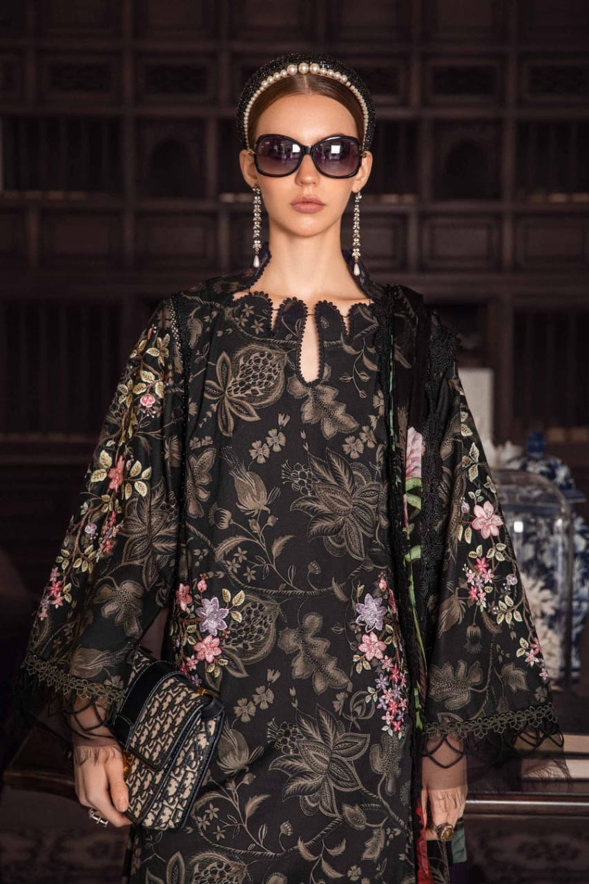 MARIA B BALCK PURE LAWN EMBROIDERY DRESS 3PC SC 1124