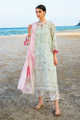 Baroque Light Green Embroidery Pure Lawn Chikankari Collection