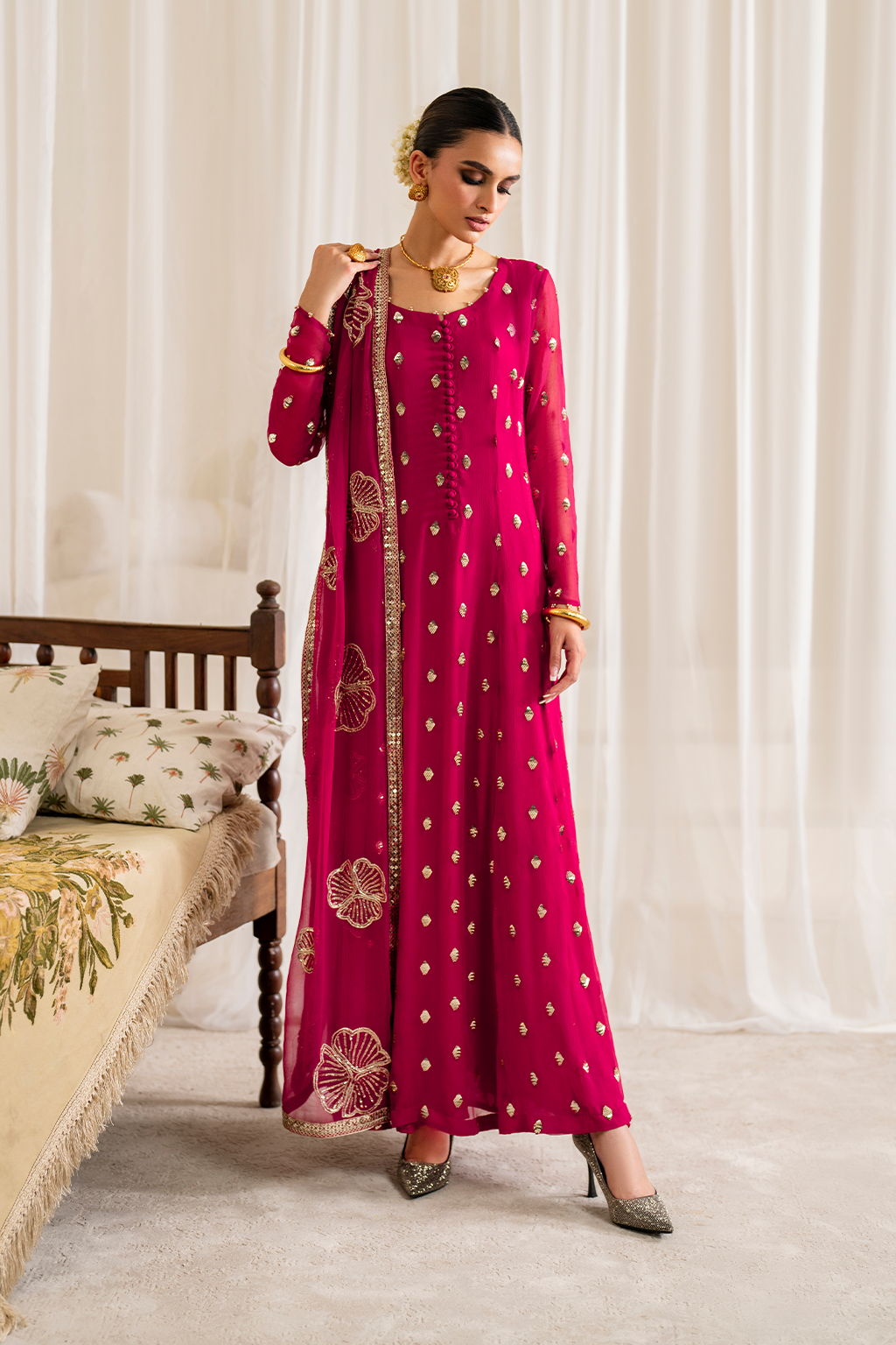 Iznik Pink Frock Formal Collection Chiffon 3pc Unstitched SC-1249