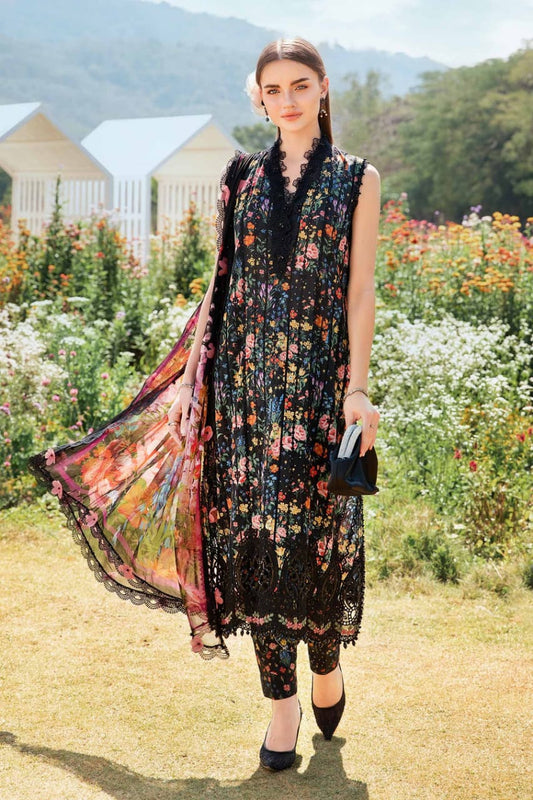 Maria B Black Multi Lawn Embroidery 3pc Unstitched SC-1283