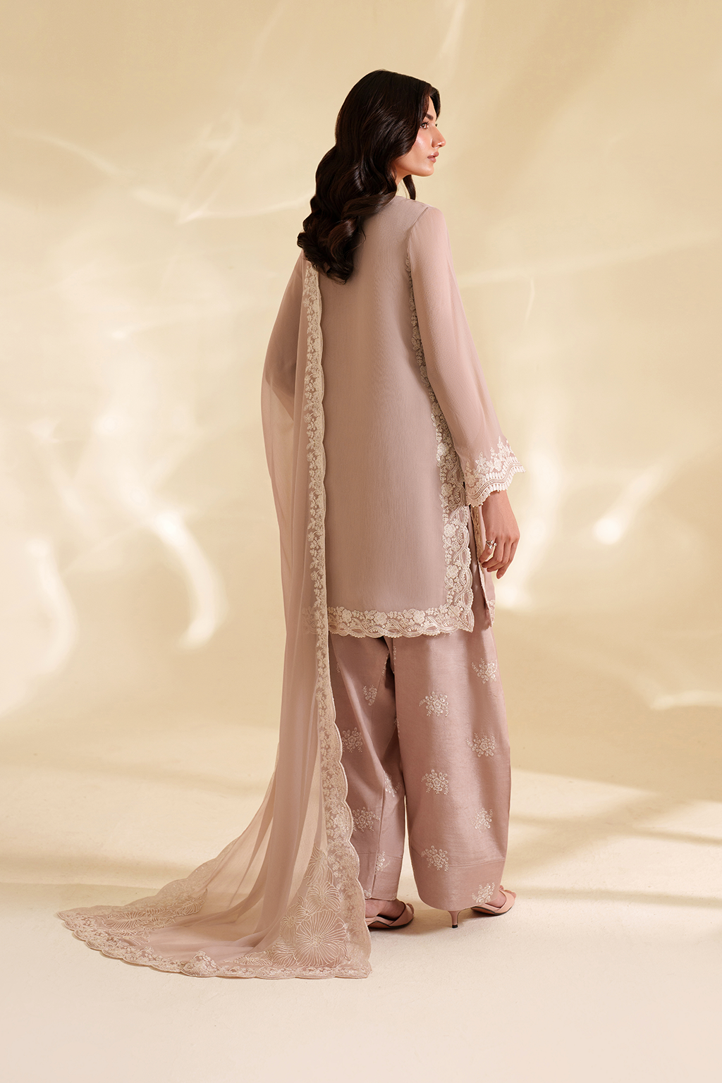 Iznik Beige Exclusive Formal Chiffon Embroidery 3pc Unstitched