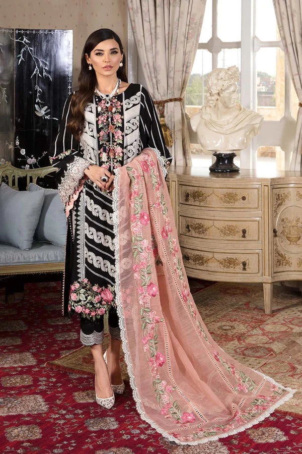 CRIMSON BLACK CHIKANKARI LAWN DRESS LUXURY COLLECTION SC 1067