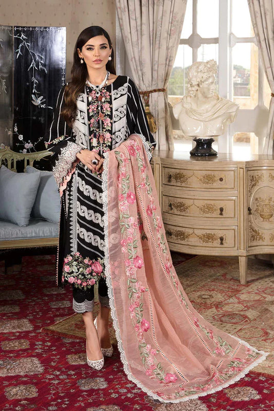 CRIMSON BLACK CHIKANKARI LAWN DRESS