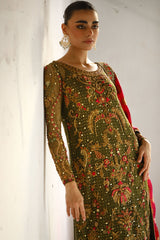 MINA HASAN ORGANZA DRESS FORMAL COLLECTION GREEN