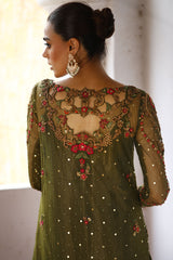 MINA HASAN ORGANZA DRESS FORMAL COLLECTION GREEN