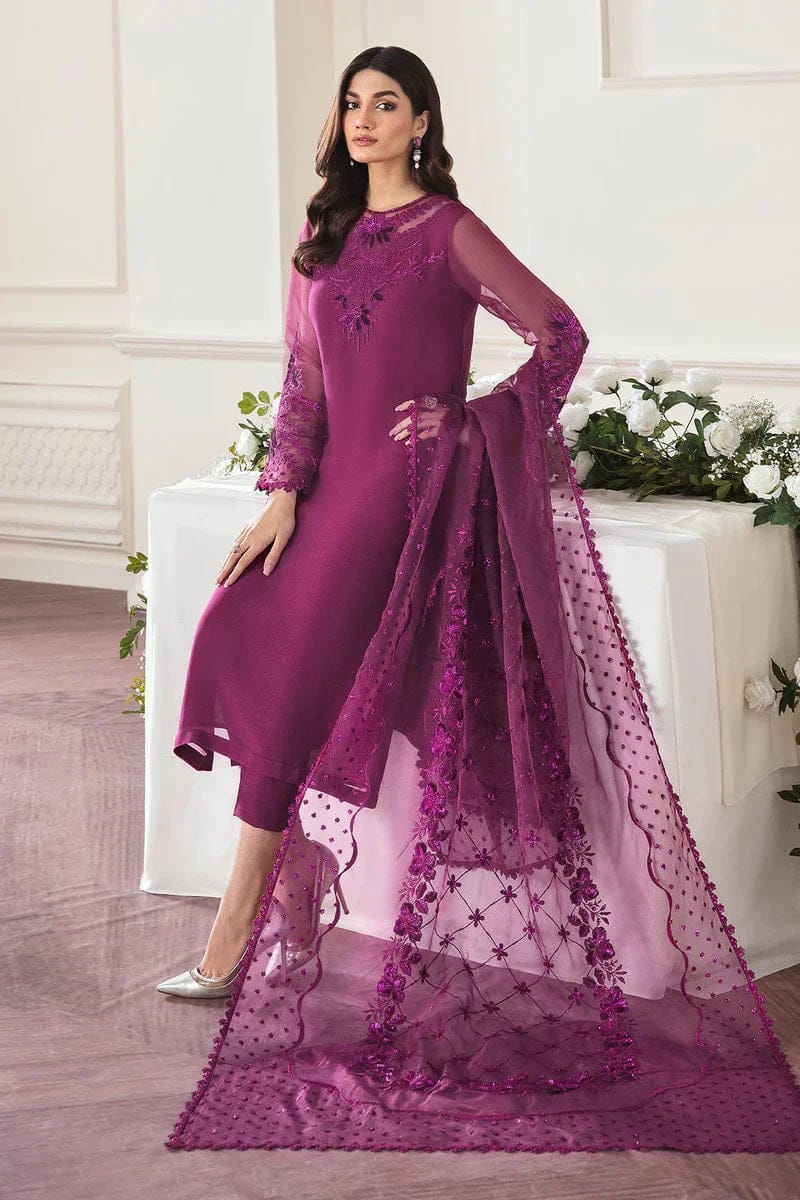 Baroque Magenta Chiffon Formal & Party Wear Collection 4pc SC 1048