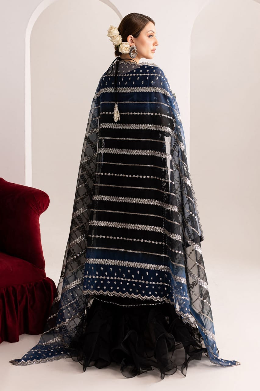 NUREH Black Chiffon Formal Collection 3pc SC 1221