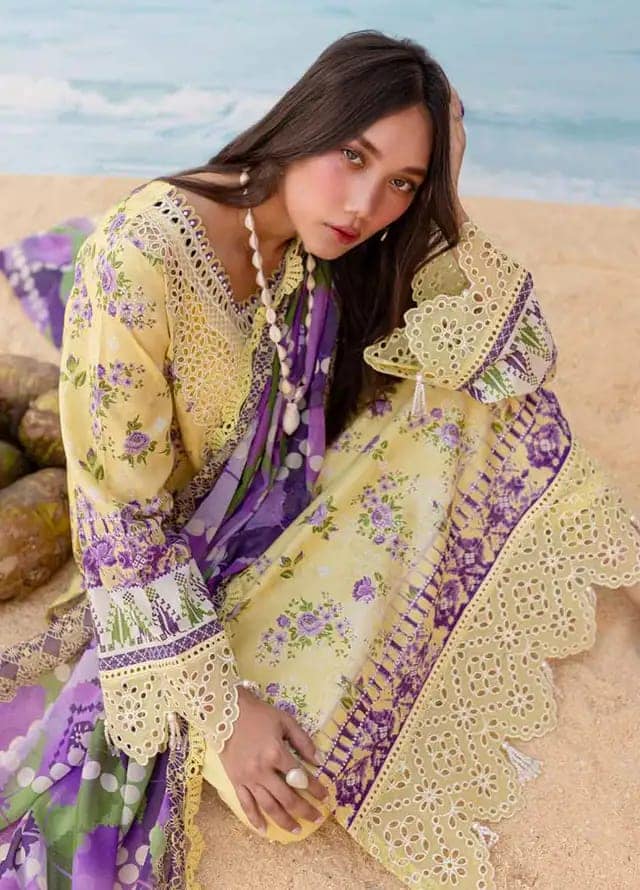 Nureh Yellow Pure Lawn Embroidery Dress Summer Collection SC 1223