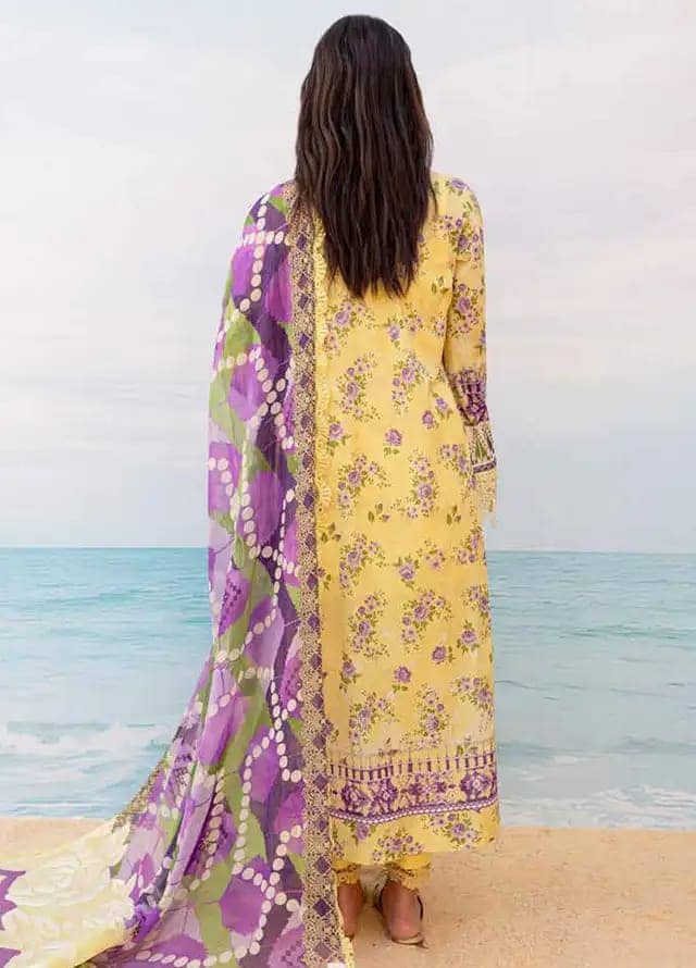 Nureh Yellow Pure Lawn Embroidery Dress Summer Collection SC 1223