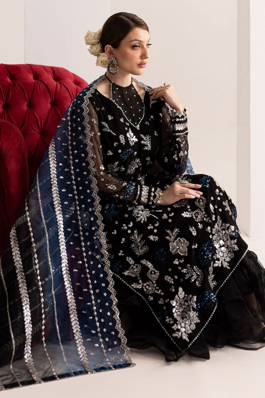 NUREH Black Chiffon Formal Collection 3pc SC 1221