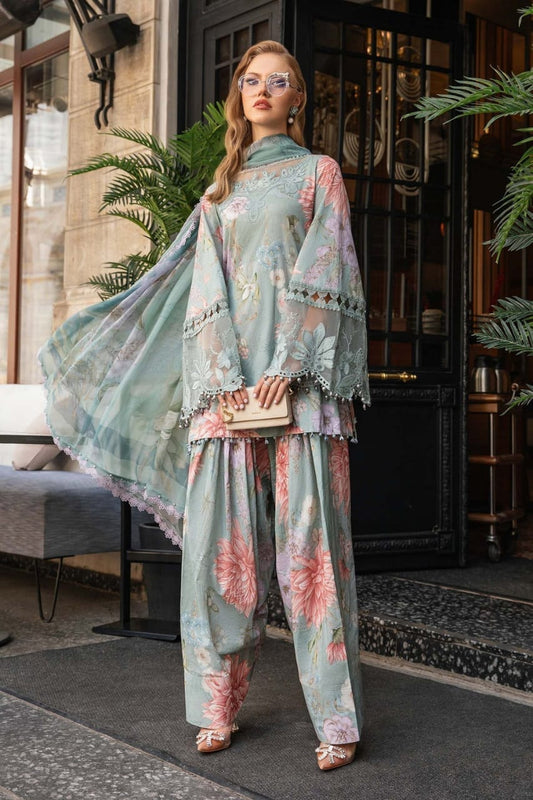 Maria B Green Color Lawn Embroidery New Arrival Summer Collection 3pc