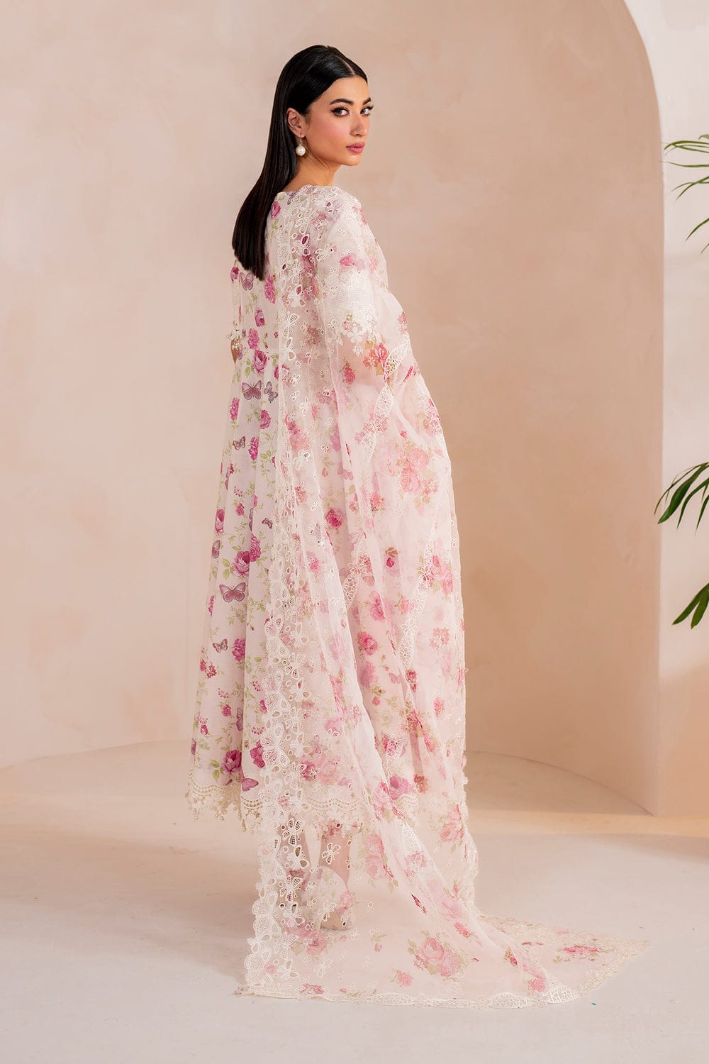 Baroque Swiss Lawn Pink & White New Arrival Mid Summer Collection SC 1060