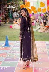 Asim Jofa Purple Chiffon Dress Formal Collection Unstitched SC 1150