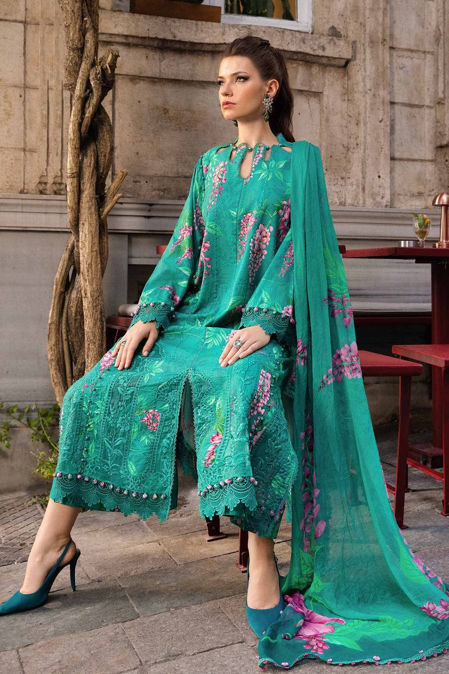 Maria B See Green Chikankari Lawn New Arrival 3pc Unstitched Dress SC-1252