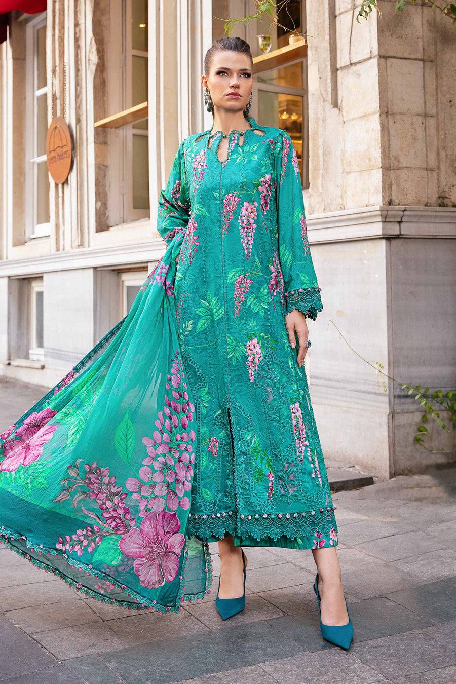 Maria B See Green Chikankari Lawn New Arrival 3pc Unstitched Dress SC-1252