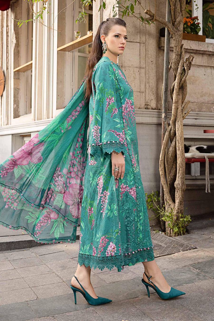 Maria B See Green Chikankari Lawn New Arrival 3pc Unstitched Dress SC-1252