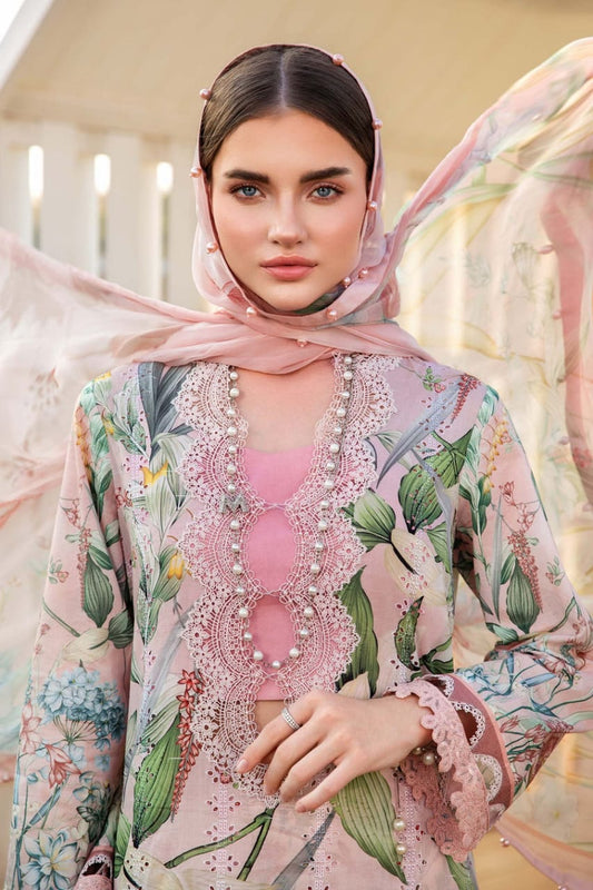 Maria B Light Pink Lawn Embroidery 3pc Unstitched SC-1286