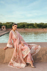 CRIMSON PEACH CHIKANKARI LAWN EMBROIDERY DRESS