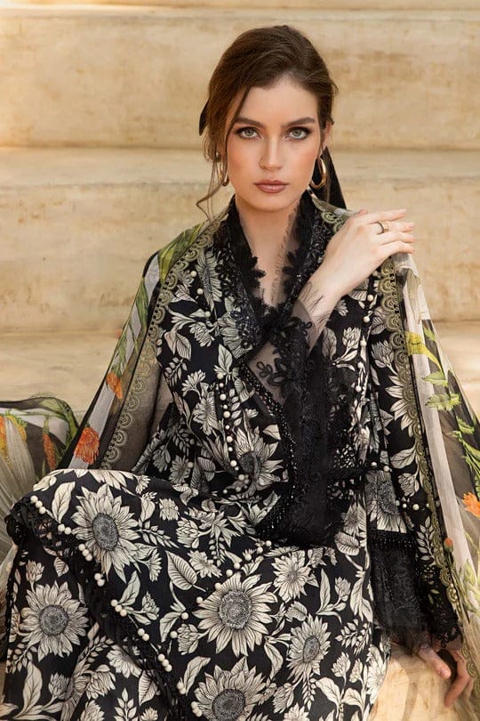 Maria B Black Printed Lawn Embroidery 3pc Unstitched SC-1266