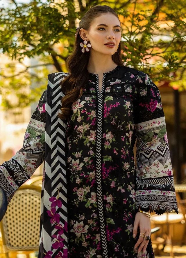 Elaf Premium Black New Arrival Lawn Emb 3pc Unstitched SC-1314