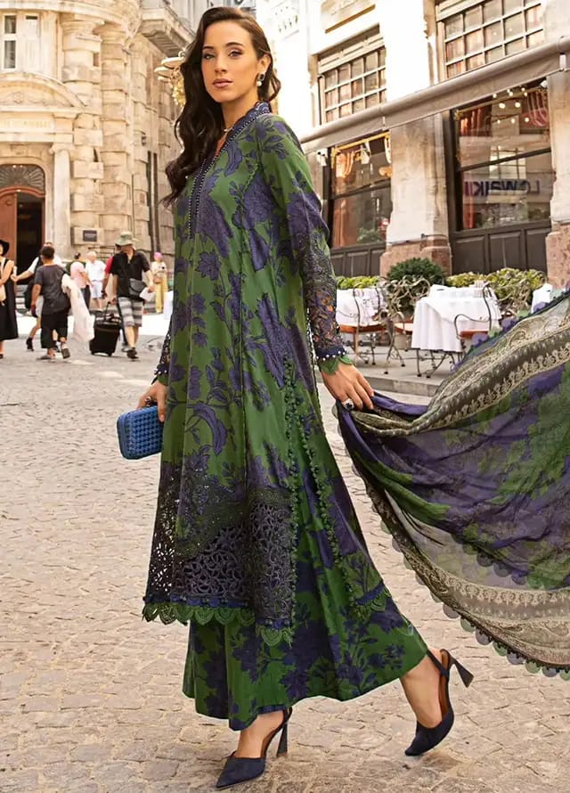 Maria B Green & Blue New Arrival Lawn Embroidery Collection SC 1155