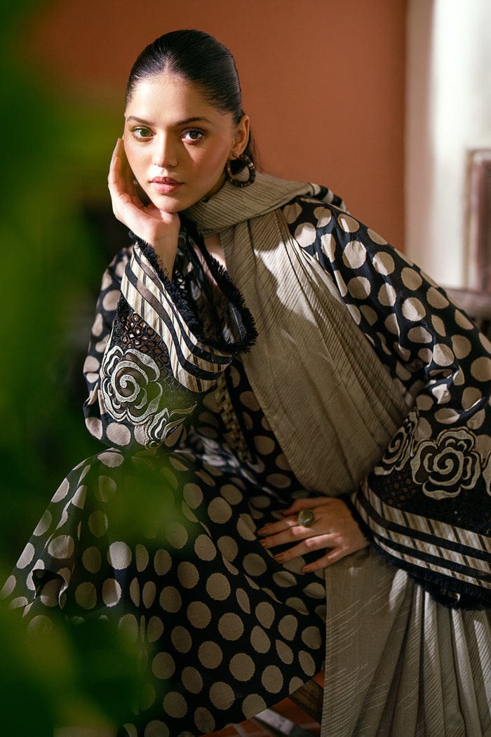 Baroque Skin Dot Pure Lawn Printed Embroidery Unstitched 3pc Dress SC-1253