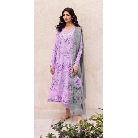 Iznik Purple Lawn Embroidery 3pc Unstitched Dress