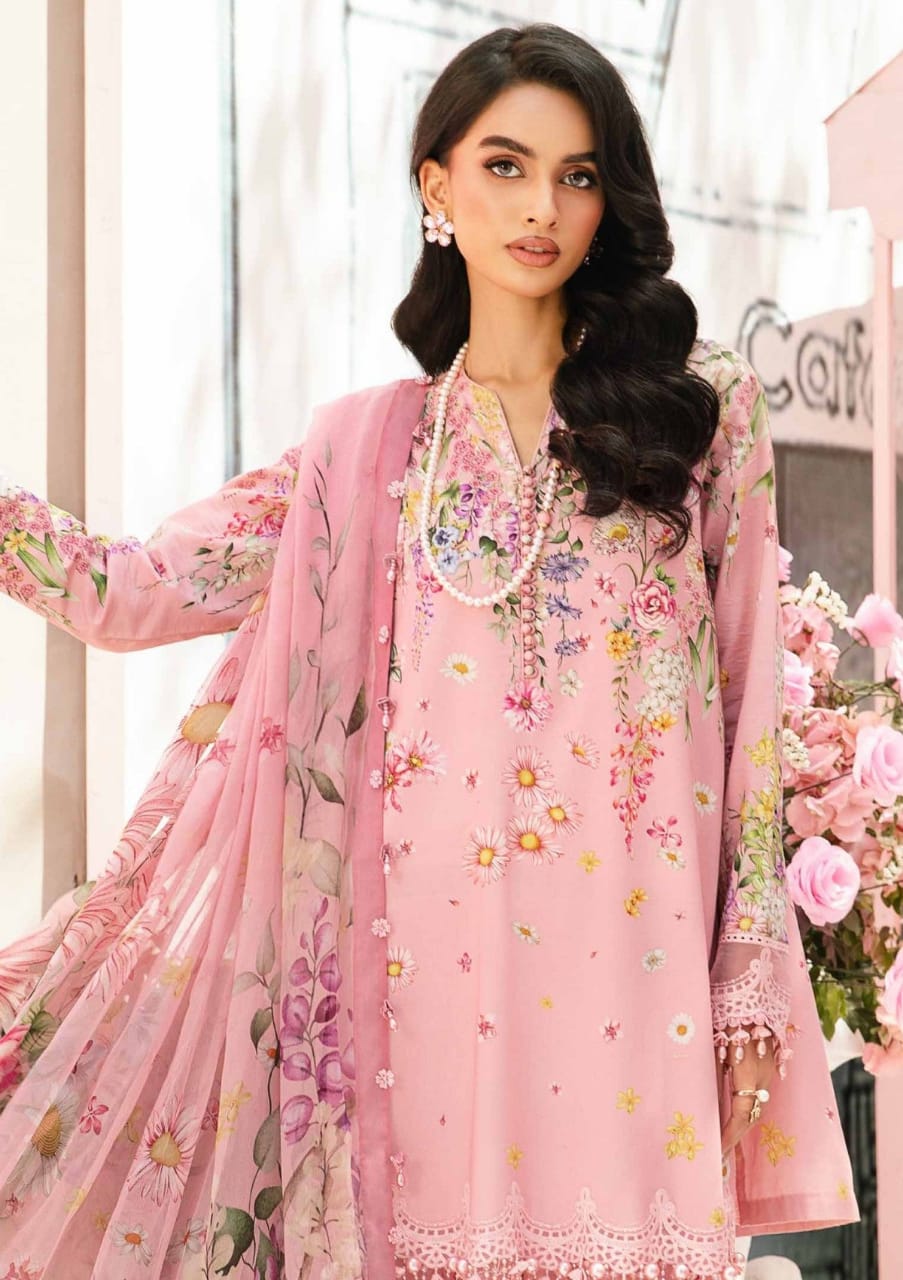 Maria B 2603 B Pink New Arrival Lawn Emb 3pc Unstitched SC-1320