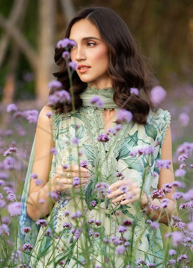 Maria B Light Green Lawn Embroidery 3pc Unstitched SC-1285