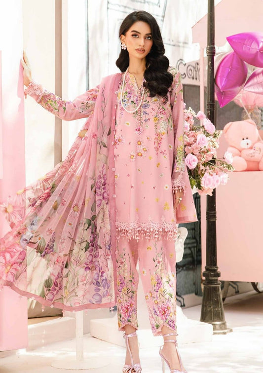 Maria B 2603 B Pink New Arrival Lawn Emb 3pc Unstitched