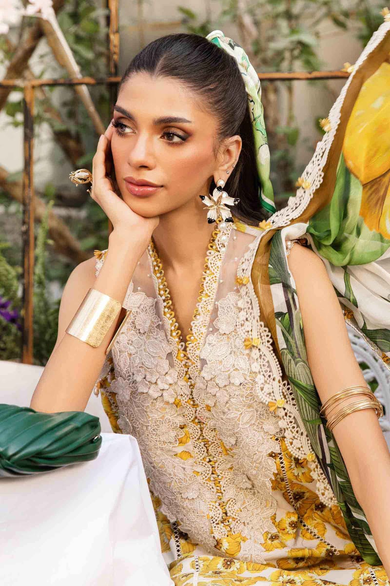 Maria B 2606-A Yellow New Arrival Lawn Emb 3pc Unstitched SC-1311