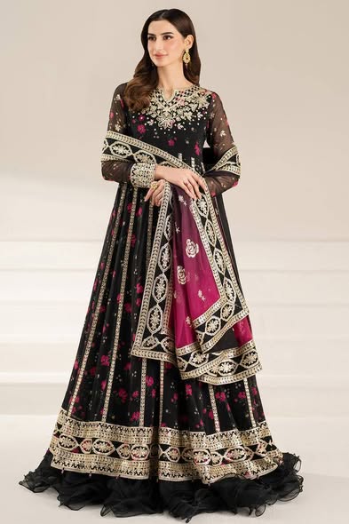 Farasha Fiorella Night Luxury Lawn Embroidery 3Picec Unstitched