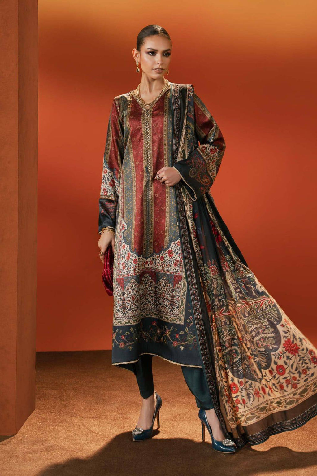 Maria B.Mprint 209 B Digital Print Lawn Summer'26 Embroidered 3Piece Unstitched