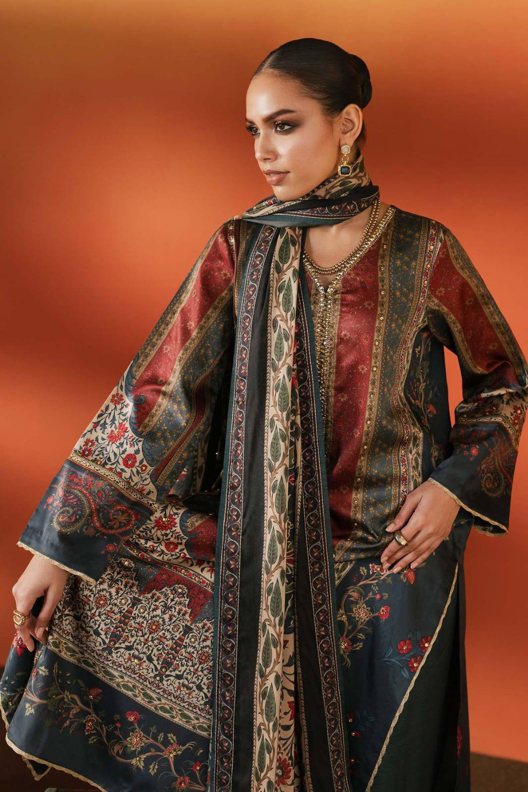 Maria B.Mprint 209 B Digital Print Lawn Summer'26 Embroidered 3Piece Unstitched